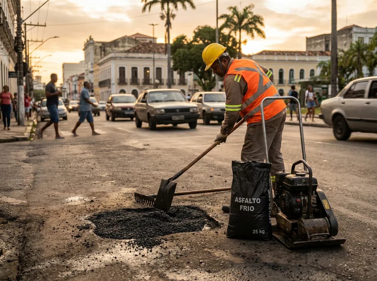 Massa asfáltica produzida a quente, aplicada a frio